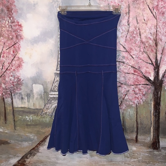 Armani Exchange blue flare strapless mini dress XS - Picture 3 of 6